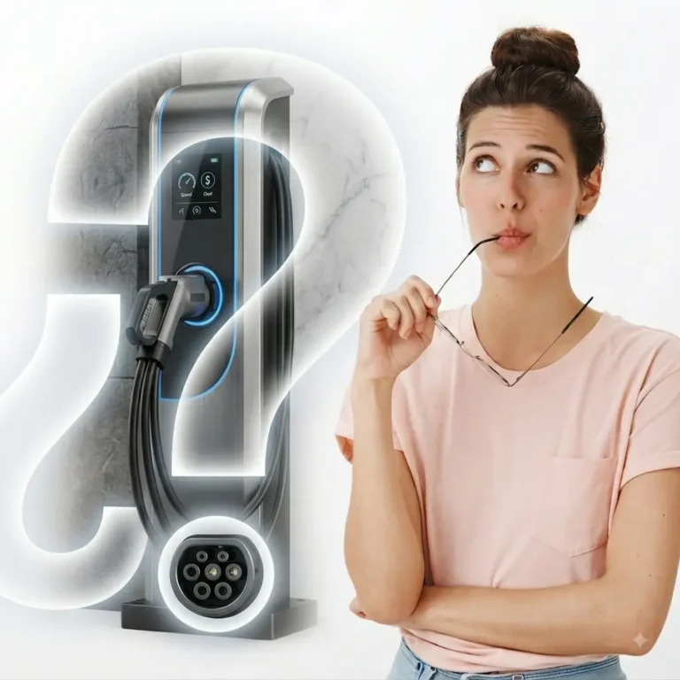 mujer-preguntandose-si-conviene-comprar-cargador-coche-electrico-trifasico